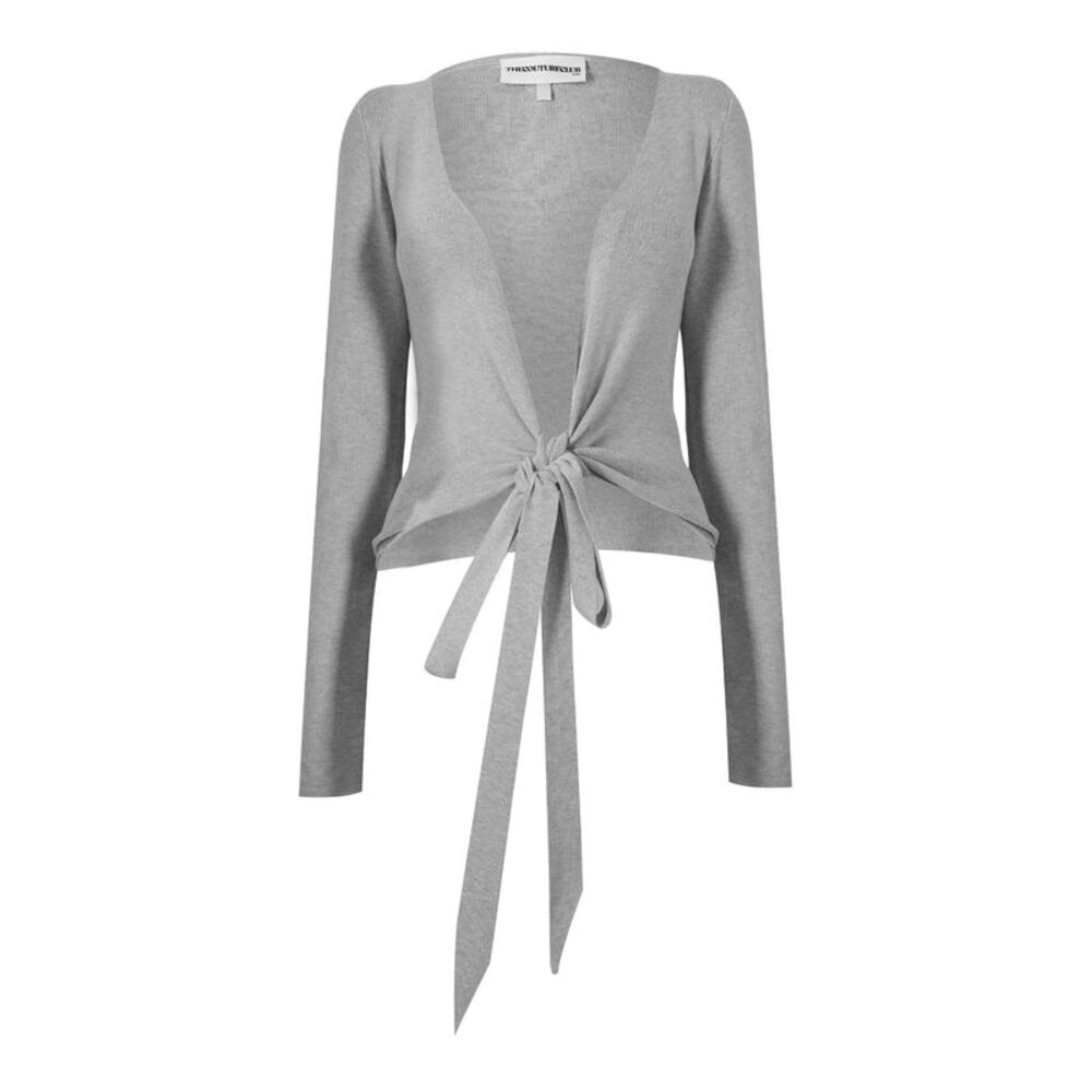 The Couture Club Womens/Ladies Wrap Long-Sleeved Wrap Top / Gray